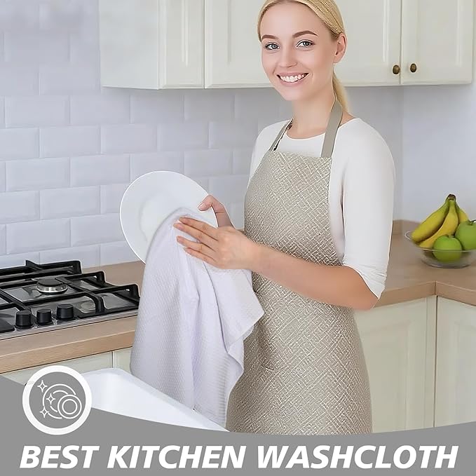 SINLAND Microfiber Kitchen Towel Premium Sublimation Blank Towels Fast Drying Tea Towel Polyester Dish Towels for Drying Dishes 20 Inch X 28 Inch 10 Pack White