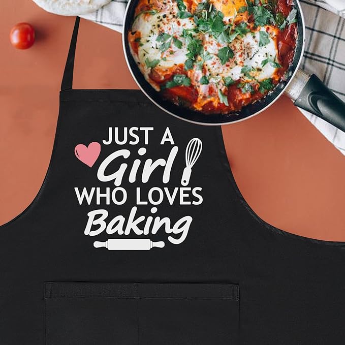 Funny Aprons for Women with Pockets, Cute Cooking Baking Kitchen Aprons for Mom Chef, Gifts for Birthday Christmas