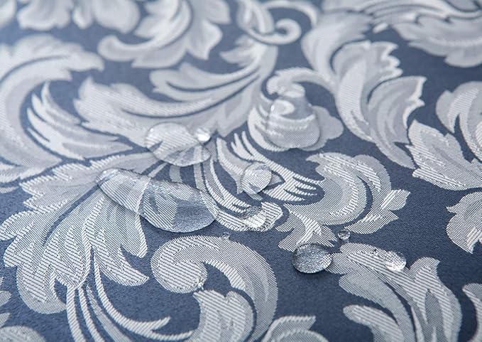 EHouseHome Damask Jacquard Cloth Napkins Waterproof Spillproof Polyester Fabric Napkins Stone Blue, Set of 12, 17 x 17 Inch