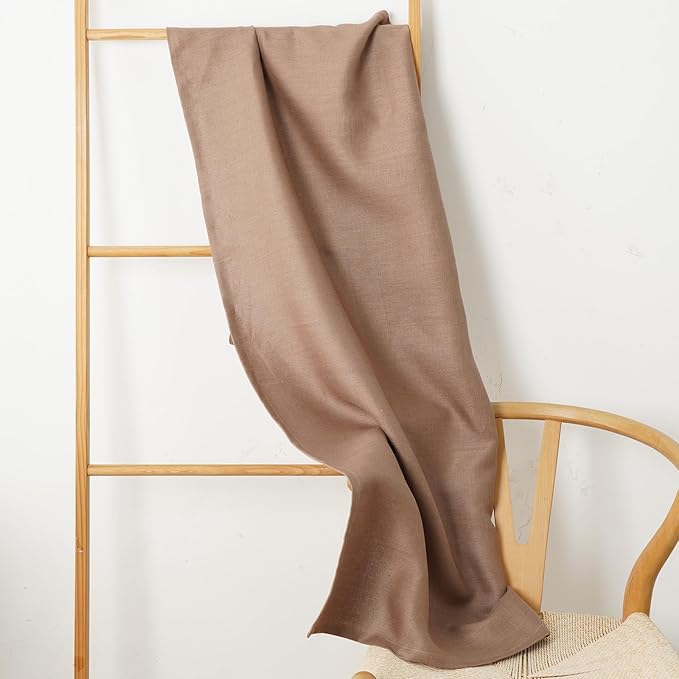 100% Linen Thick Bath Towels with Hanging Loop, 30 X 51 Inch Linen Beach Towel Luxury Lightweight Travel Bath Towel - Soft Dry Hair Towel for Bathroom Saunac Pool,Dark Khaki