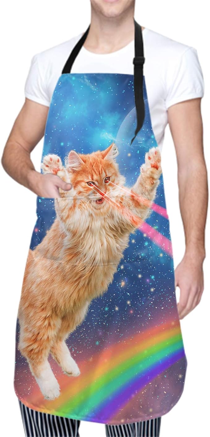 Funny Apron Polyester Grooming Aprons with Pocket for Cooking Kitchen Grilling Adults