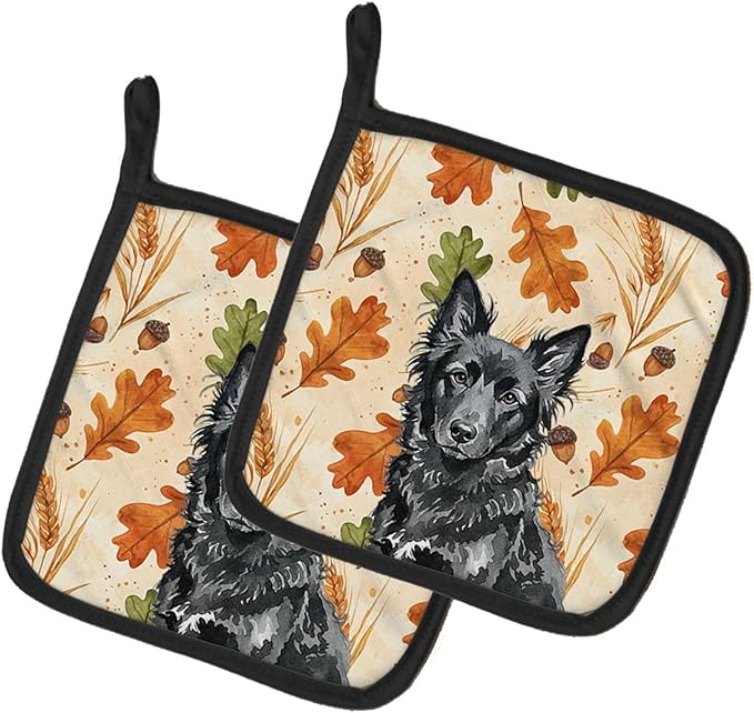 Caroline's Treasures MUDI Heirloom Fall Pair of Pot Holders Pair 7.5x7.5 Quilted Insulated Hot Pads Decorative Kitchen Gift Made in USA