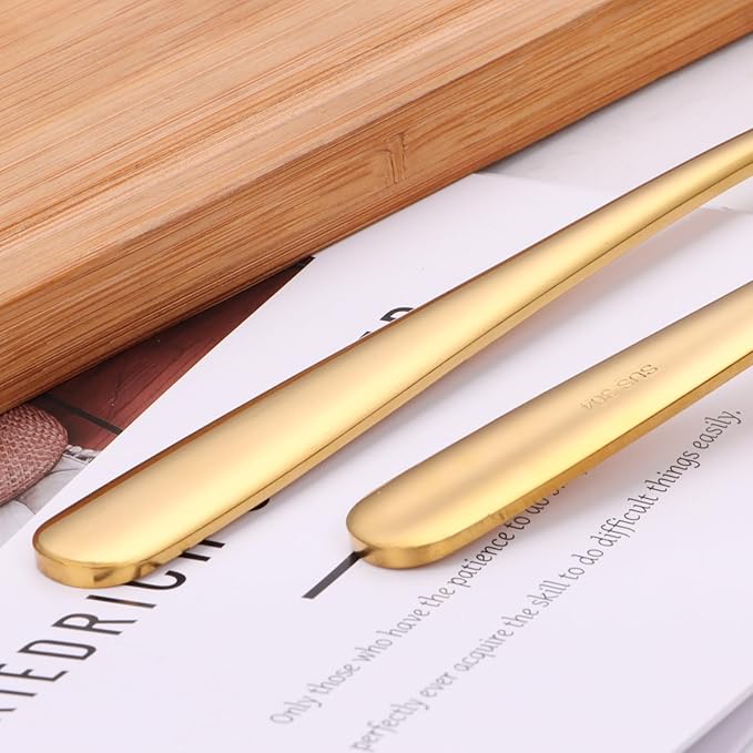 9.5 Inch Gold Ladle Spoons SUS304 Stainless Steel Soup Ladle 2 oz. Gravy Sauce Kitchen Ladle for serving(Set of 2)