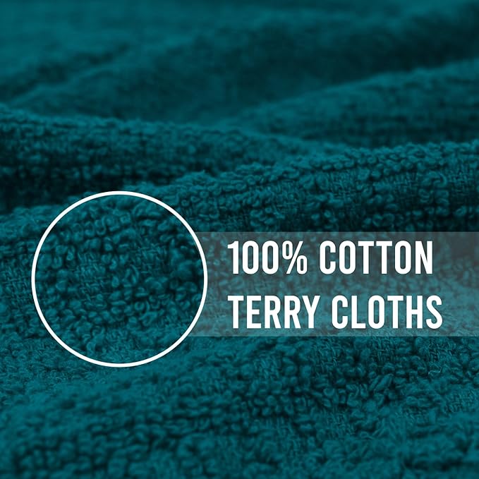 DAN RIVER Premium Kitchen Towels - [Pack of 6] 100% Cotton (16x 26 Inches) -Super Soft,Highly Absorbent, Quick Dry, Dish Towels for Kitchen Towels -Teal