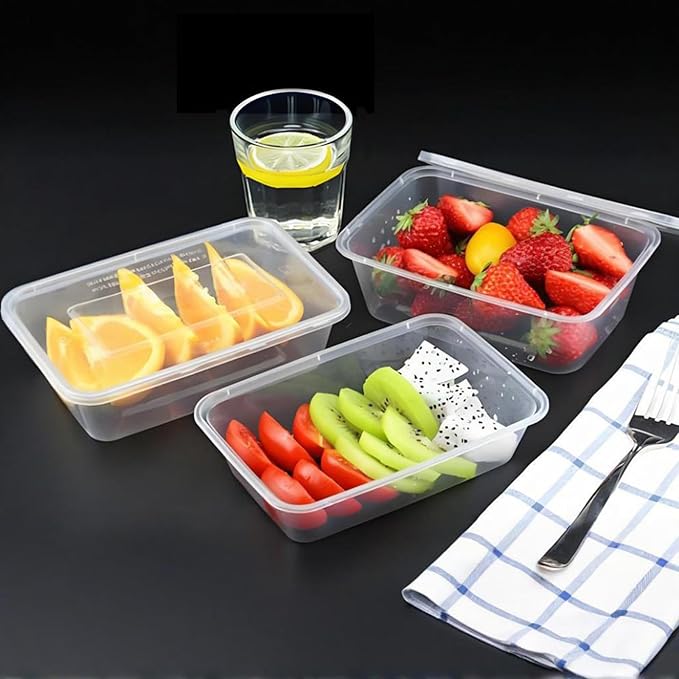 Tosnail 50 Pack 25 oz. Plastic Food Storage Containers with Lids Meal Prep Containers - Clear