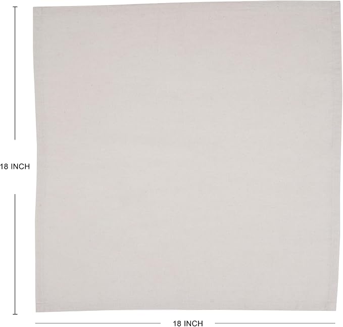 Marubhumi Cotton Cloth Dinner Napkins Set of 12, 18x18 Natural Premium Quality Mitered Corners Cotton Blend Wedding and Cocktail Napkins, Machine Washable (Cream)