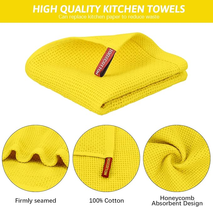 Nialnant Kitchen Hand Towels, 13 x 28 Inches, 100% Cotton Dish Towel for Home, Soft Dish Cloth for Kitchen, Super Absorbent Tea and Bar Towels