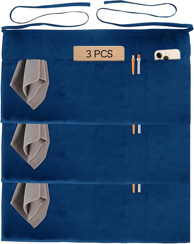 Xeoxarel Aprons with 4 Pockets (Available in 3 Pack / 7 Pack) 23.5'' X 11.5''