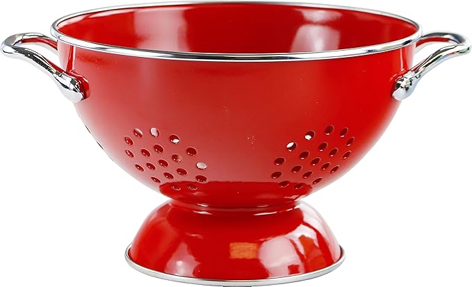 Calypso Basics by Reston Lloyd Powder Coated Enameled Colander, 1.5 Quart, Red