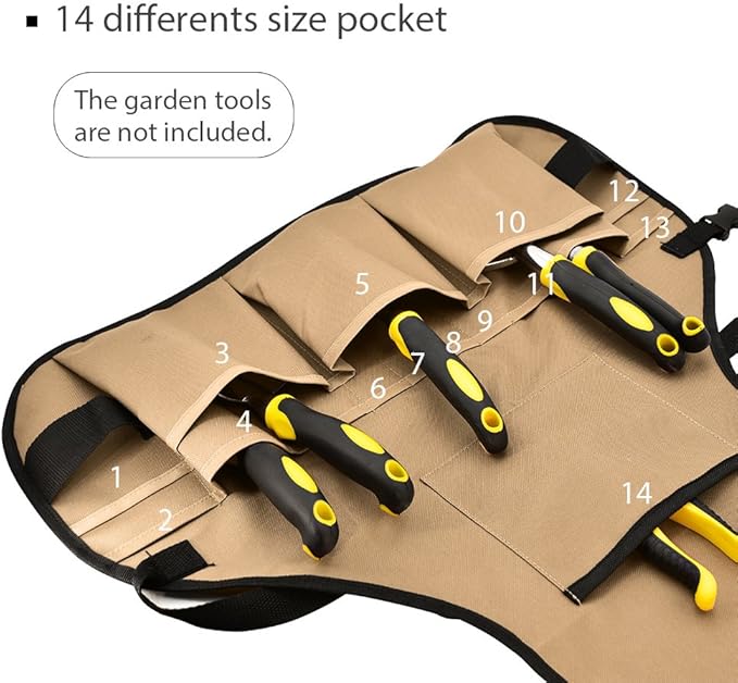 Garden Apron for Men Women with 14 Pockets, Gardening Tool Work Aprons