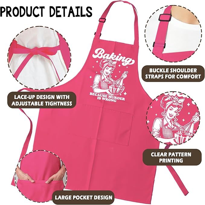 Funny Aprons for Women - Baking Gift for Women, Mothers Day Christmas Birthday Gifts, Perfect for Cooking, Bartending