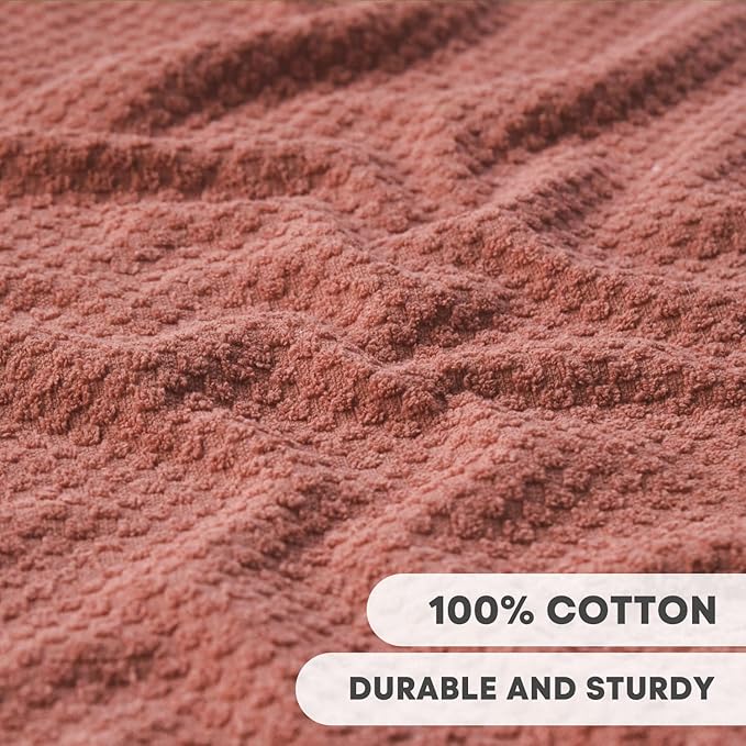 Artoid Mode Ring Spun Cotton Red Kitchen Dish Towels, 15x25 Inch Ultra Soft Absorbent Quick Drying Household Cleaning Tea Towels Bar Towels Set of 6