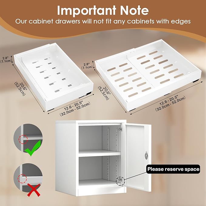 THMINS 4 Pack Pull Out Cabinet Organizer, 21" Deep Expandable(12.6"-20.5") Heavy Duty Slide Out Drawers, Pull Out Drawers for Cabinets Suitable for Kitchen Storage (White)