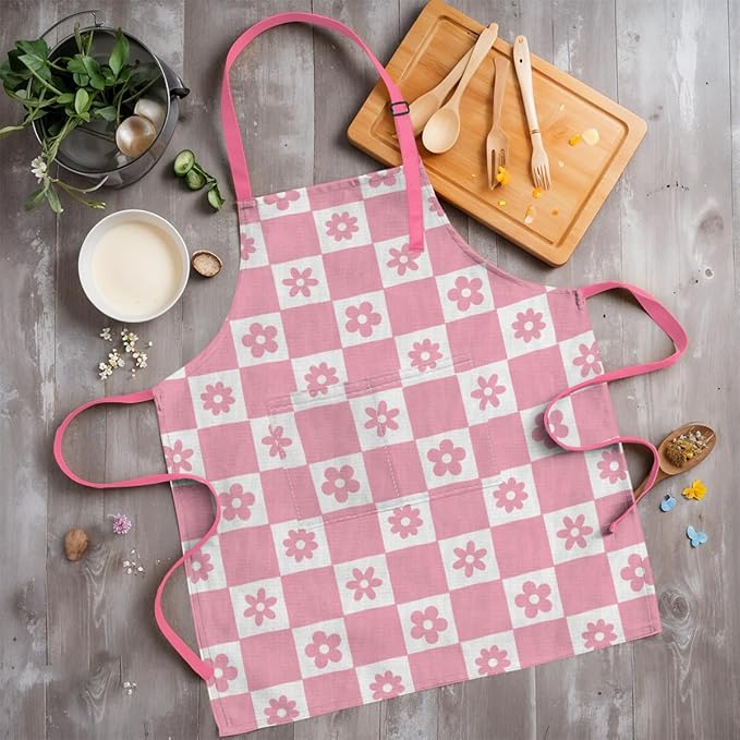 SANDJEST Kids Apron with Chefs Hat Set, Kitchen Apron Gifts