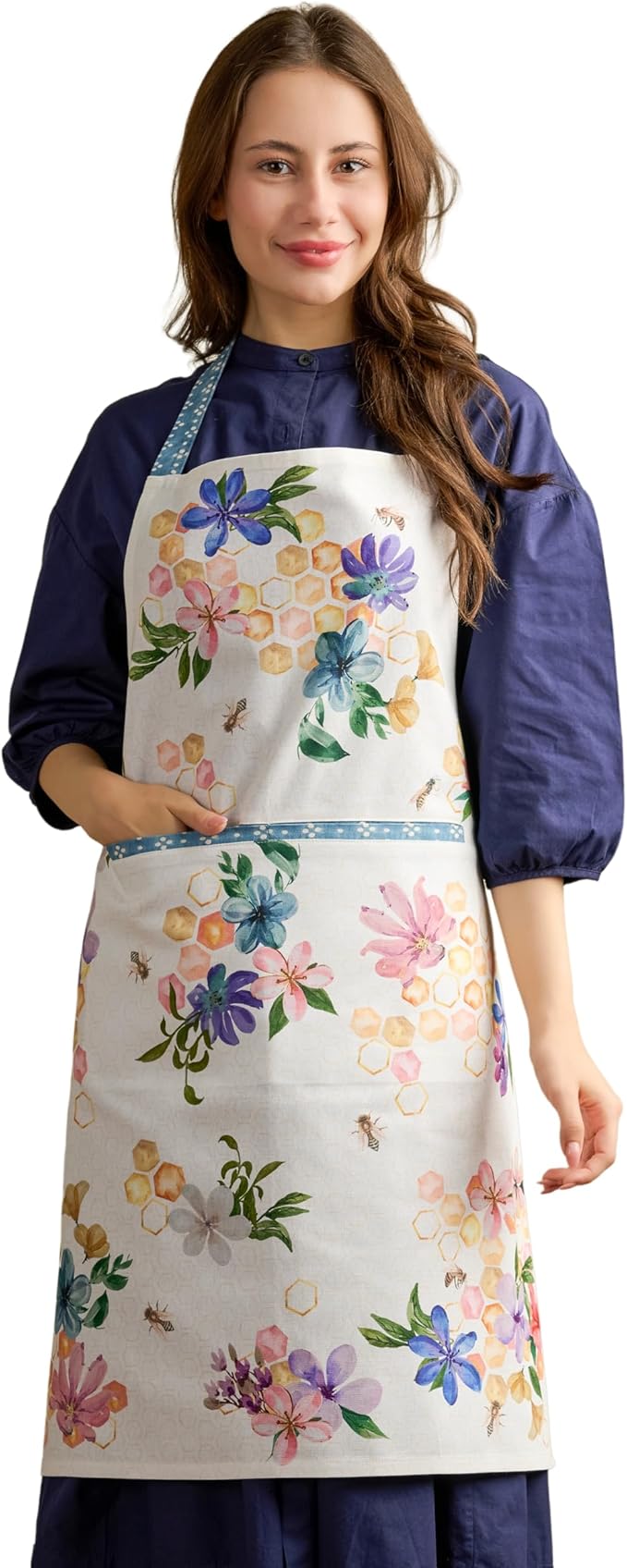 Maison d' Hermine 100% Cotton Apron for women with Pocket Kitchen Chef Apron for Men Cooking Mothers Day Gifts