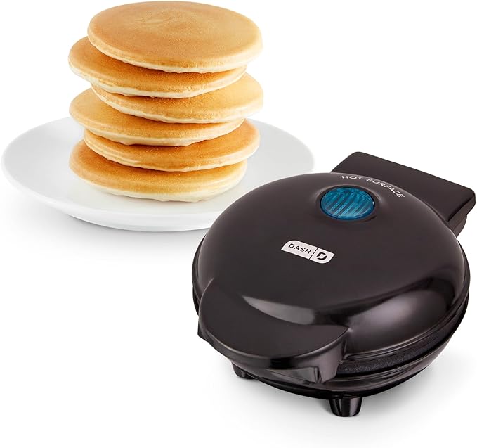 Dash Mini Maker Griddle - Compact Griddle for Creative Homemade Treats - Nonstick Surface, Quick Heat-Up System & Space-Saving Design - Black