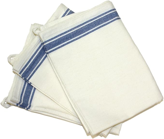 Aunt Martha's 18-Inch by 28-Inch Package of 3 Vintage Dish Towels, Blue Striped (PKSTB)