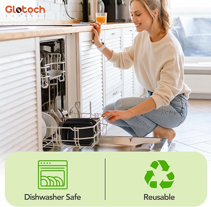 Glotoch 34oz Meal Prep Containers, 10 Pack (20-Piece) Reusable Food Prep Containers with Lids Microwave, Freezer, Dishwasher Safe Leakproof Durable Plastic Food Storage Lunch Box To Go Take Out