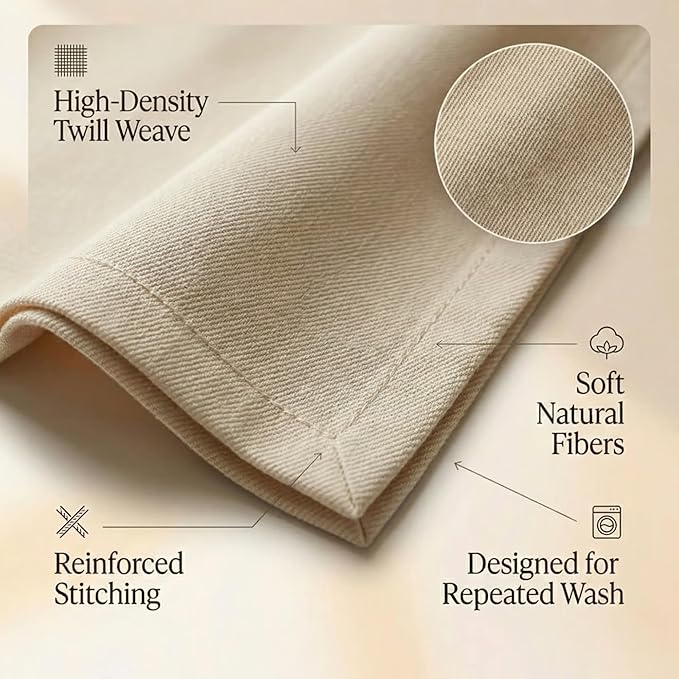 ACCENTHOME Accent Home 100% Cotton Napkins, Delicate Cloth Napkins for Dinners, Parties and Weddings，18 x 18 Inch Set of 6 - Natural