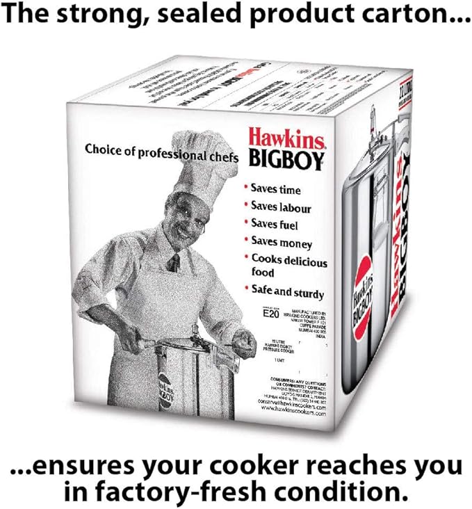 Hawkins Bigboy Aluminum Pressure Cooker, 22 Litres