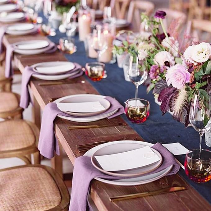 Purple Cloth Napkins Set of 6, 100% Cotton Cloth Napkins Washable Reusable, Perfect as Wedding Cloth Napkins/Holiday Lavender Cloth Napkins for Dinner Table Everyday Use (Purple)