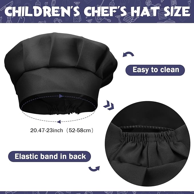 Handepo 40 Pcs Apron Chef Hat Set Aprons Chef 's Bib Apron Hats Bulk for Cooking Painting 7-13 Years