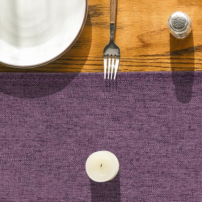 Artoid Mode Purple Table Runner, Seasonal Summer Washable Kitchen Dining Table Decoration for Home Party Decor 13x120 Inch