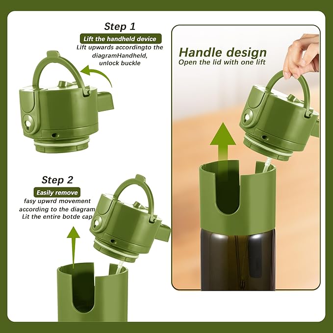 Glass 2 In 1 Olive Oil Dispenser Bottle for Kitchen Gadgets, Olive Oil Sprayer for Cooking 17oz/500ml (Light Blockage, Green)