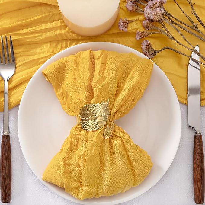 50 Pack 50 Pack Gold Cheesecloth Napkins Washable Spring Summer Cloth Napkins Set of 50 Bulk 21x21 Inches for Wedding Baby Bridal Shower Birthday Dinner Party Home Table Decor