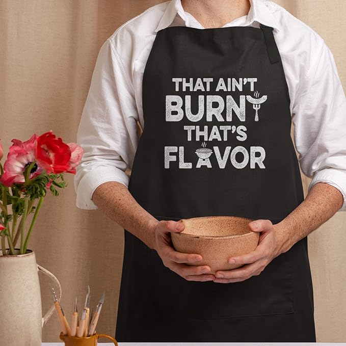 SANDJEST Men's Aprons with Pockets - Funny Aprons for Men BBQ, Kitchen, Cooking - Gifts for Birthday, Birthday