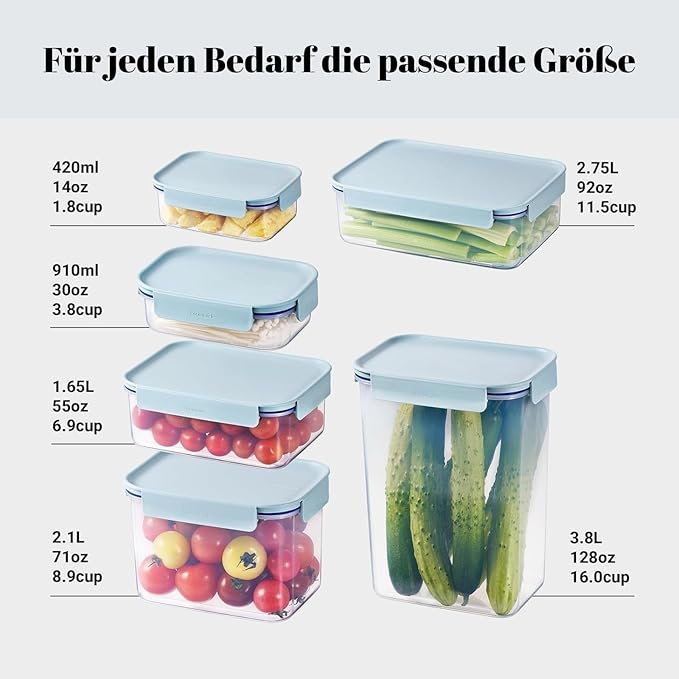 LocknLock HPL404 Classic-Plus Plastic Food Storage Container with Lid for Kitchen, Lunch, Meal Prep, and Leftovers, BPA-Free, Airtight, Leakproof, Microwave, Dishwasher, Freezer-Safe, 910ml