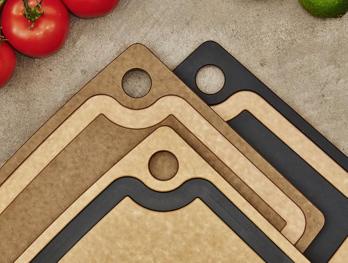 Epicurean Gourmet Series Cutting Board with Juice Groove 14.5-Inch by 11.25-Inch, Slate/Natural | (Pack of 2)