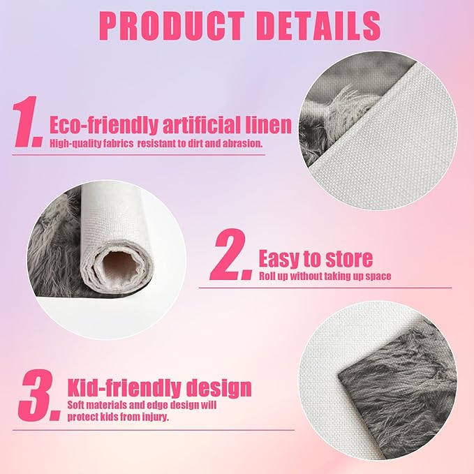 Highland Cow Placemats Set of 6,12x18 Inch Linen Place Mat Washable Stain Resistant Table Mats for Spring Summer Seasonal Farmhouse Kitchen Party Home Decor