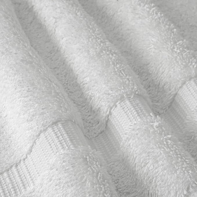 Chakir Turkish Linens 100% Cotton Premium Turkish Towels for Bathroom, 2 Large Bath Towels 36x60, 2 Hand Towels, 2 Washcloths (6-Piece Towel Set, White)