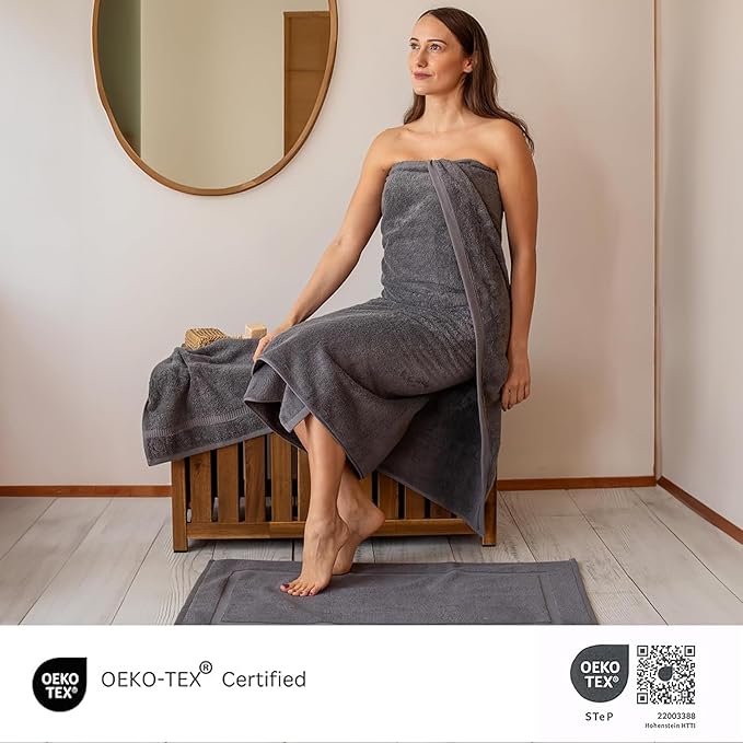 Classic Turkish Towels CTT - Premium Turkish Jumbo Bath Sheet, 100% Turkish Cotton, Absorbent & Ultra Comfy Bath Towel Sheets for Hotel & Spa | 40"x80" (Grey)