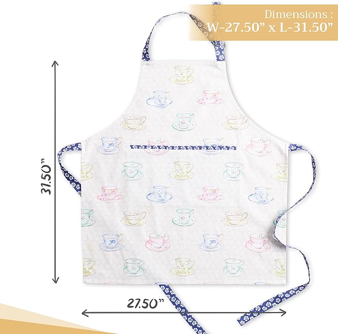 Maison d' Hermine 100% Cotton Apron for women with Pocket Kitchen Chef Apron for Men Cooking Mothers Day Gifts