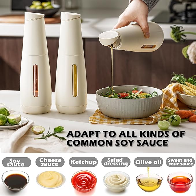 3-Seal Lock Oil & Vinegar Dispenser, 16oz Heat Insulated Bottle, 304 Stainless Steel No-Drip Spout.(Kitchen) Airtight for Olive Oil, Vinegar, Soy Sauce