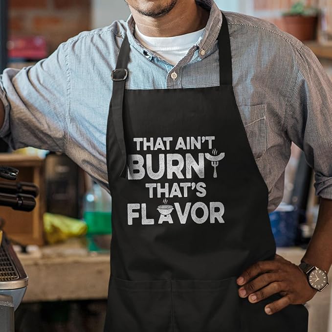 SANDJEST Men's Aprons with Pockets - Funny Aprons for Men BBQ, Kitchen, Cooking - Gifts for Birthday, Birthday