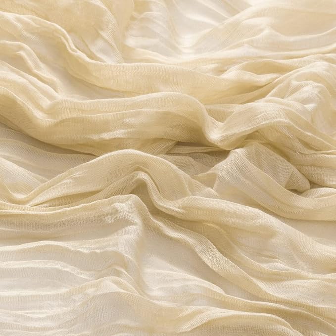 DeZerlor 100 Pack Champagne Cheesecloth Napkins Spring Cloth Napkins Set of 100 Champagne Dinner Napkins Bulk 21x21 Inches for Wedding Bridal Shower Baby Shower Parties