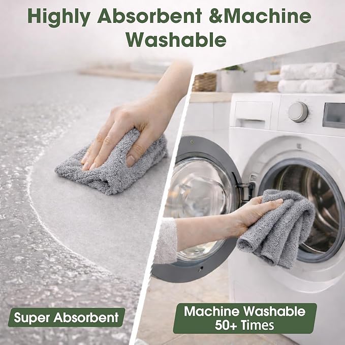 Microfiber Cleaning Cloth Roll - 100 Pack Tear Away Microfiber Paper Towels, Reusable, Washable, Scratch-Free, Kitchen Towels for Car, Home, Kitchen, Glass, Dishes(Cloud Gray)