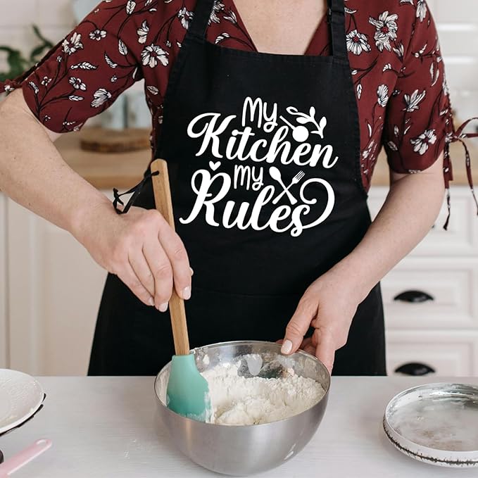 Funny Cooking Aprons for Women with Pockets, Kitchen Chef Aprons for Bakers, Birthday Gifts for Mom Wife Friends