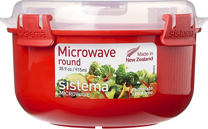Sistema Microwave Collection Round Bowl, 30.4 oz./0.9 L, Red
