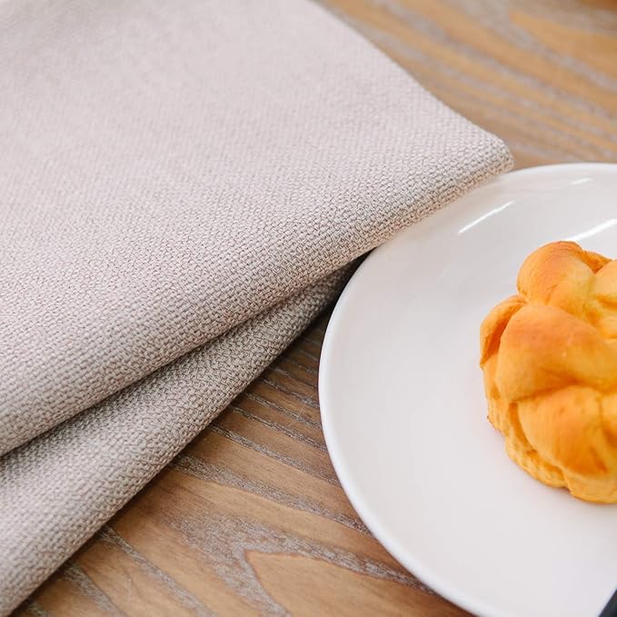 Set of 4,Soft Caddice Faux Linen 2 Side Place Mats Heat Resistant Dining Table Place Mats Kitchen Table Mats 12 x 18 Natural Linen
