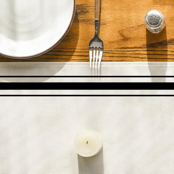Artoid Mode Black Simple French Stripe Table Runner, Seasonal Spring Summer Kitchen Dining Table Decoration for Home Party Decor 13x72 Inch