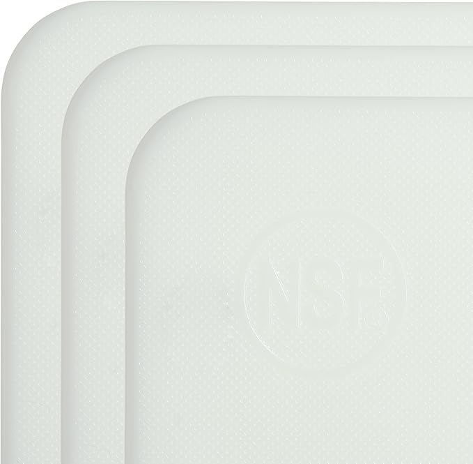 Set of Small 10x6 Plastic Cutting Boards for Bar and Bartenders - White Commercial Grade HDPP and NSF Approved for Restaurants