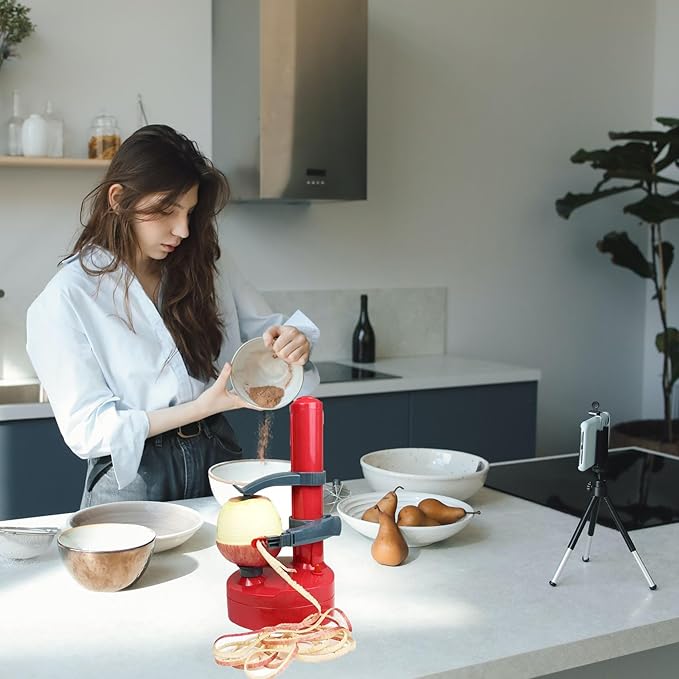 Electric Potato Peeler for Kitchen Vegetable Peelers for Zucchini Carrot Automatic Potato Peeler Electric Peeler Fruit Peeler for Apples Orange Mango Lemon Kiwi Rotate Express (Red)