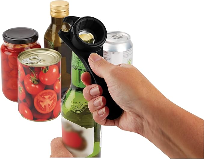 Zyliss 5 Way Opener - Twist-off Caps, Bottle Caps, Pop-Tops, and Jar Lids - Essential Kitchen Gadget for Easy Opening of Jars, Bottles, and Cans - Home Kitchen Accessories - Beer, Wine, and More!