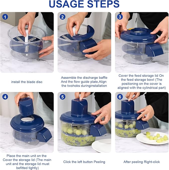 DZ Duozhan Electric Grape Peeler Fully Automatic Stainless Steel Peeling Machine - Easy Peeling of Garlic, Cherry Tomatoes in Home Kitchen