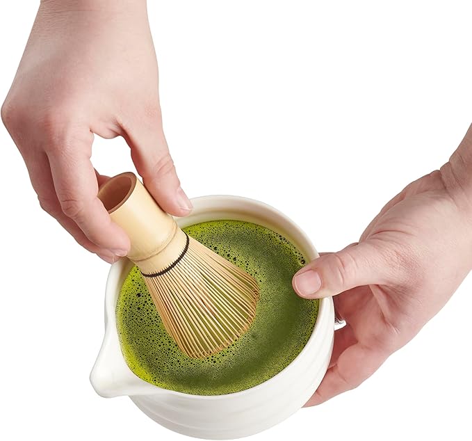 Helen’s Asian Kitchen Matcha Tea Bowl with Spout, Porcelain, 24-Ounce Capacity