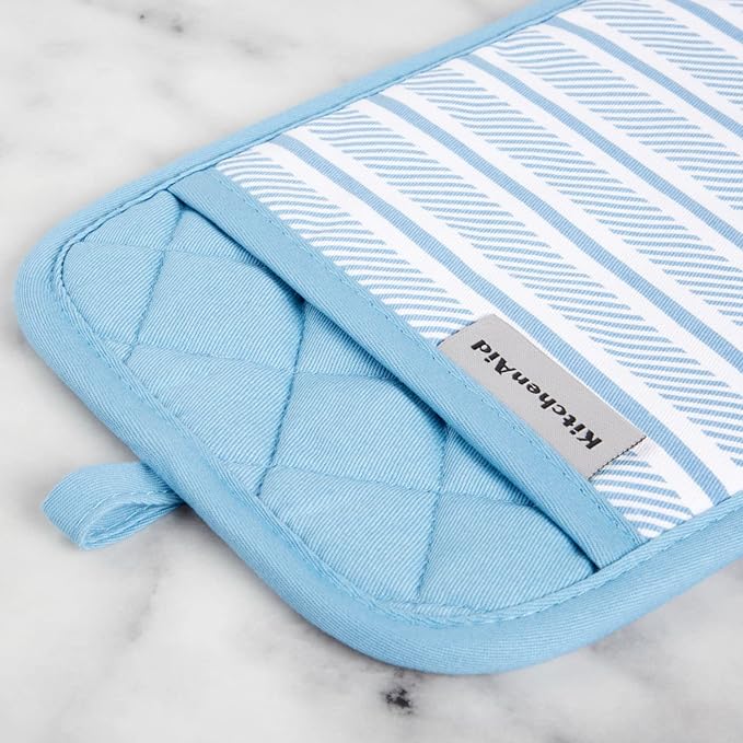 KitchenAid Albany Pot Holder 2-Pack Set, Blue Velvet, 7"x10"